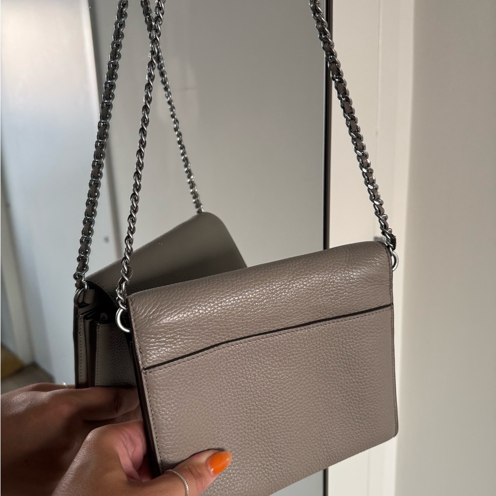 Tory Burch Taupe Leather Crossbody Bag - Picture 8 of 13